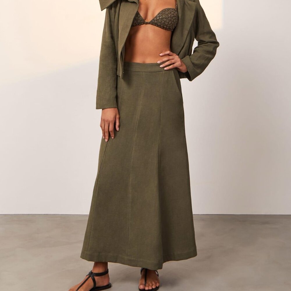 NWT's VIX Tiana Long Skirt - Evergreen Size Medium